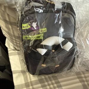 Disney Black and White Backpack with  Design can also be used as Crossbody bag